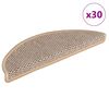 vidaXL Trapmatten zelfklevend Sisal-Look 30 st 56x17x3 cm lichtbeige