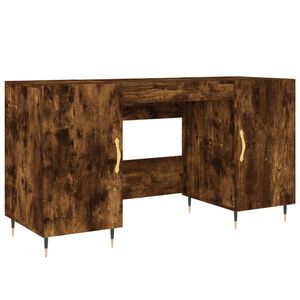 vidaXL Bureau 140x50x75 cm bewerkt hout gerookt eikenkleurig