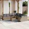 vidaXL 11-delige Tuinset met kussens poly rattan beige