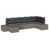 vidaXL Tuin Sofa Set met kussen 7 pcs Grijs poly rattan