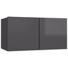 vidaXL 4-delige Tv-meubelset spaanplaat hoogglans grijs