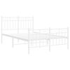vidaXL Bedframe met hoofd- en voeteneinde metaal wit 120 x 190 cm