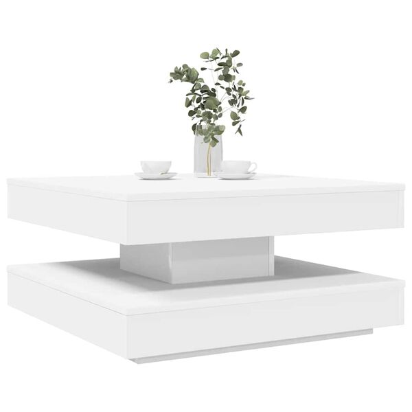 vidaXL Salontafel 360 graden draaibaar 70x70x34,5 cm wit