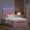 vidaXL Ottoman bed met matrassen en LED's 120x190cm fluweel roze