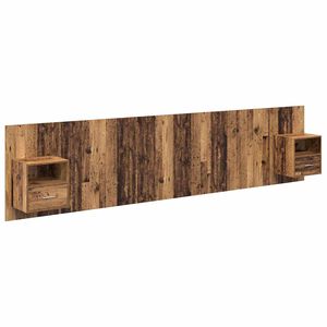 vidaXL Hoofdbord Met Kast met lade 3 pcs Oud Hout Bewerkt hout
