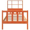 vidaXL Bed met boekenkast zonder matras massief hout wasbruin 75x190cm