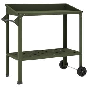 vidaXL Pottafel met Wielen 96 x 50 x 89 cm Koudgewalst staal
