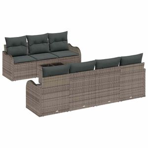 vidaXL Tuin Sofa Set Grijs 55 x 55 x 37 cm poly rattan