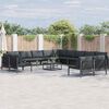 vidaXL Tuin Sofa Set met kussen Antraciet Staal