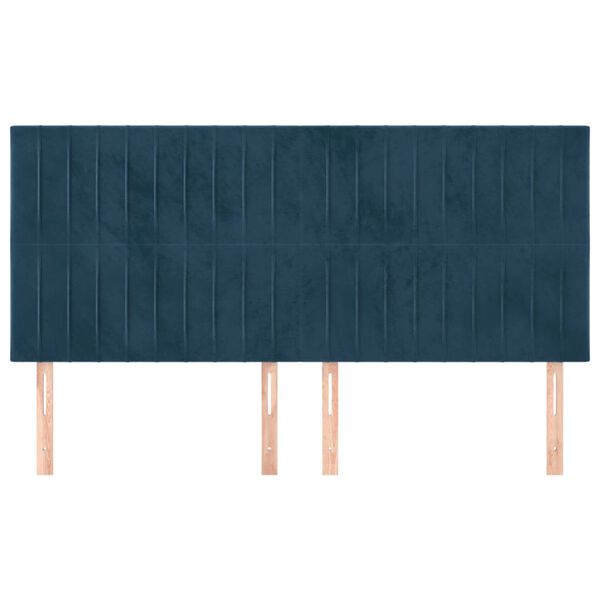 vidaXL Hoofdbord donkerblauw 180x5x118/128 cm fluweel