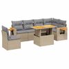 vidaXL 7-delige Loungeset met kussens poly rattan beige