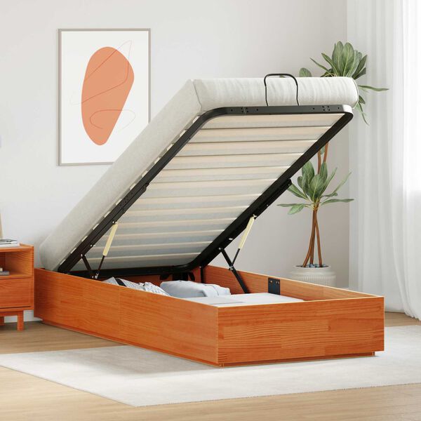 vidaXL Ottoman Bedframe Waskleur Bruin 80 x 200 cm Massief grenenhout