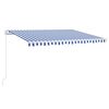 vidaXL Luifel handmatig uittrekbaar met LED 400x300 cm blauw en wit