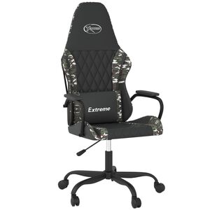 vidaXL Massage gamestoel kunstleer zwart en camouflage
