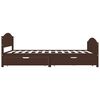 vidaXL Bedframe met 2 lades 160x200 cm massief grenenhout donkerbruin