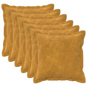 vidaXL Kussensloop 6 st HOUTEN Geel 30 x 30 cm Microfiber Fleece
