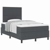 vidaXL Boxspringbed Donkergrijs en Wit 120 x 190 cm Katoen Stof