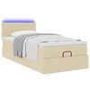 vidaXL Ottoman bed met matras en LED's 80x200cm stof cr&egrave;mekleurig