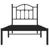 vidaXL Bedframe met hoofdbord metaal zwart 90x190 cm