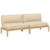vidaXL Bankstel met kussen Beige 240 x 92 x 69 cm Massief Acaciahout