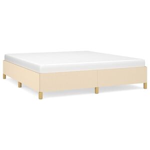 vidaXL Bedframe zonder matras stof cr&egrave;mekleurig 160x200 cm