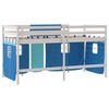 vidaXL Kinderhoogslaper met gordijnen 90x190 cm grenenhout blauw