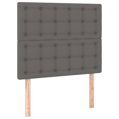 vidaXL Bedframe met hoofdbord kunstleer grijs 100x200 cm