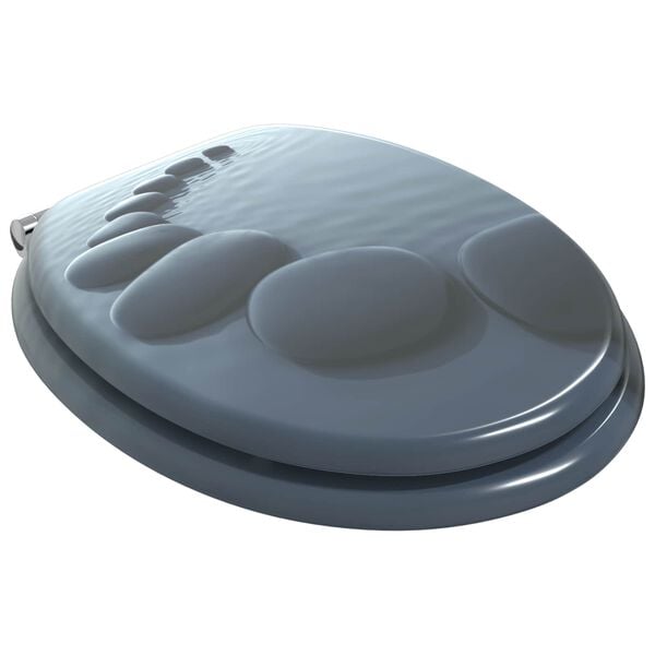 vidaXL Toiletbril 2 pcs Grijs 44 x 38 cm MDF-plaat