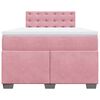 vidaXL Boxspring met matras fluweel roze 120x200 cm