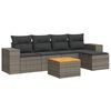 vidaXL 6-delige Loungeset met kussens poly rattan grijs