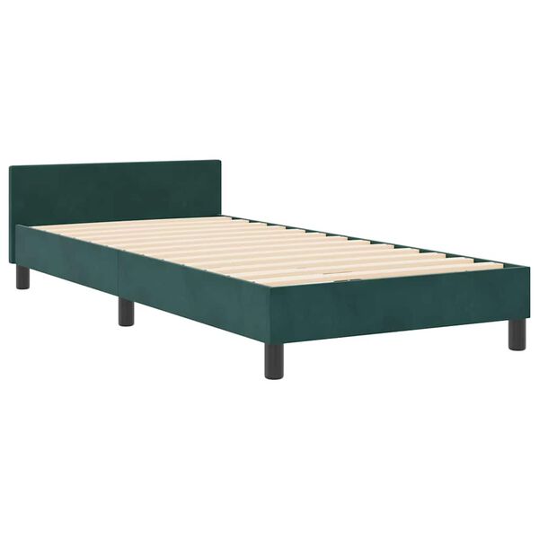 vidaXL Boxspringbed met hoofdeinde Donkergroen 90 x 190 cm Fluweel