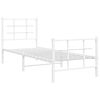 vidaXL Bedframe met hoofd- en voeteneinde metaal wit 75x190 cm