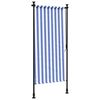 vidaXL Rolgordijn voor buiten 100x270 cm stof en staal blauw en wit