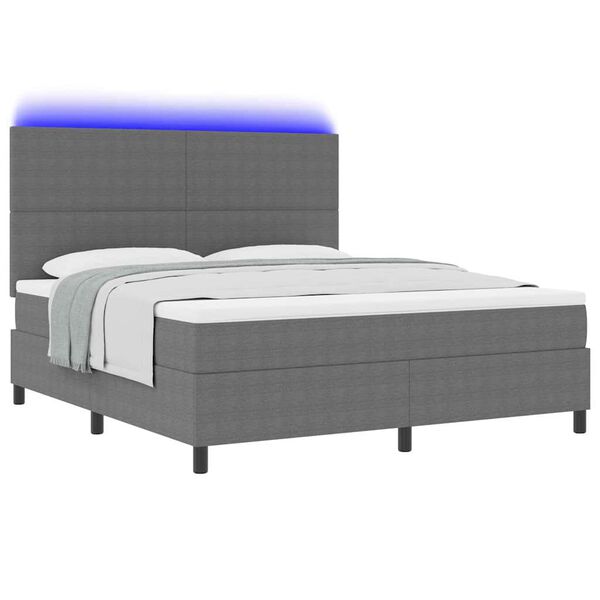 vidaXL Boxspring bed Lichtgrijs en wit. 203 x 180 x 128 cm