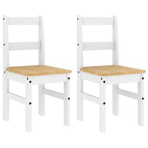 vidaXL Eetkamerstoelen 2 st Panama 40x46x90 cm grenenhout wit