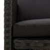 vidaXL Tuinstoel- en voetenbankset 4-delig poly rattan zwart