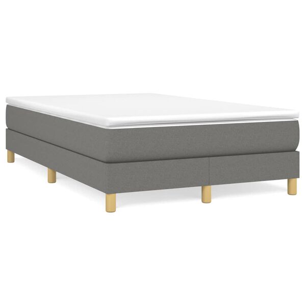 vidaXL Boxspring bed 120x200 cm stof donkergrijs