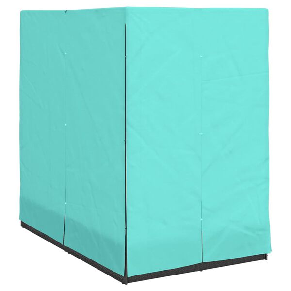vidaXL Dubbele ligbed Turquoise 205 x 129 x 200 cm poly rattan