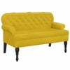 vidaXL Bankje met rugleuning 119,5x64,5x75 cm fluweel geel