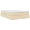 vidaXL Opslag bed met matras met matras Cr&egrave;me 140 x 200 cm Polyester