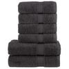 vidaXL 6-delige Handdoekenset SOLUND 600 g/m&sup2; antracietkleurig