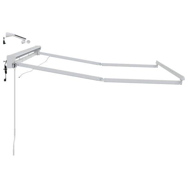 vidaXL Elektrisch Zonnescherm Frame met LED's Wit 3 x 2 m Aluminium