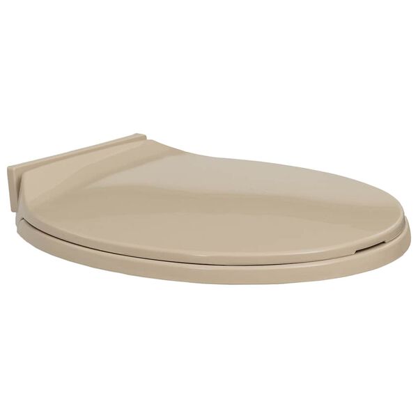 vidaXL Toiletbril soft-close ovaal beige