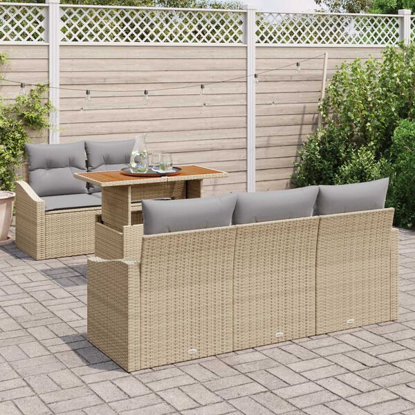 vidaXL Tuin Eetset met kussen Beige en Grijs 100 x 55 x 73 cm