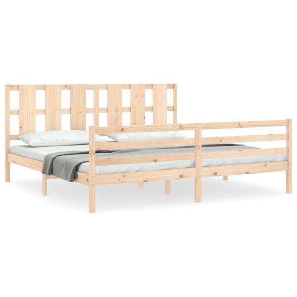 vidaXL Bedframe met hoofdbord massief hout