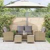 vidaXL 6-delige Loungeset met kussens poly rattan beige