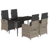 vidaXL 5-delige Tuinset met kussens poly rattan grijs