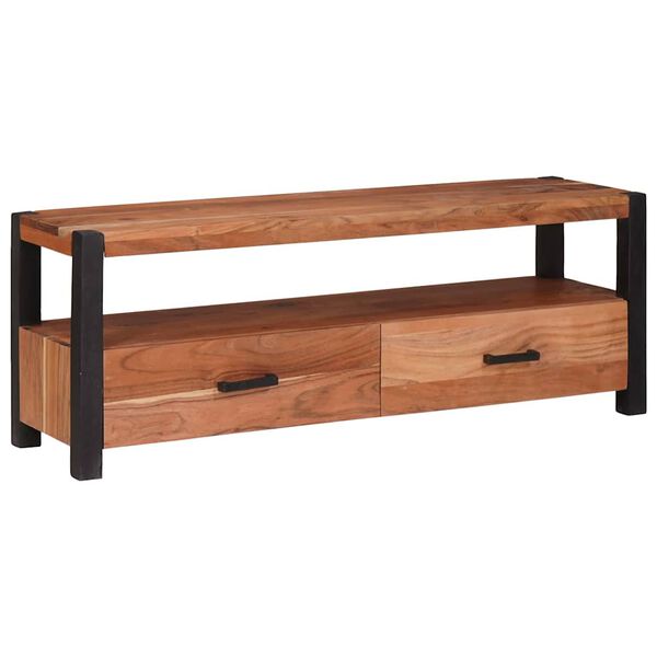 vidaXL TV-kast met lade Bruin 110 x 30 x 40 cm Massief acaciahout