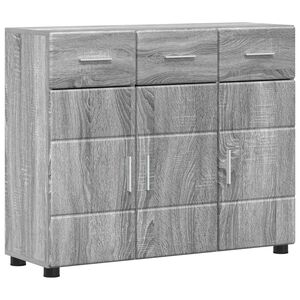 vidaXL Dressoir FLORIN 88,5 x 30,5 x 73 cm Grijs Sonoma Bewerkt hout
