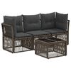 vidaXL Tuinbankenset 4 st Grijs poly rattan
